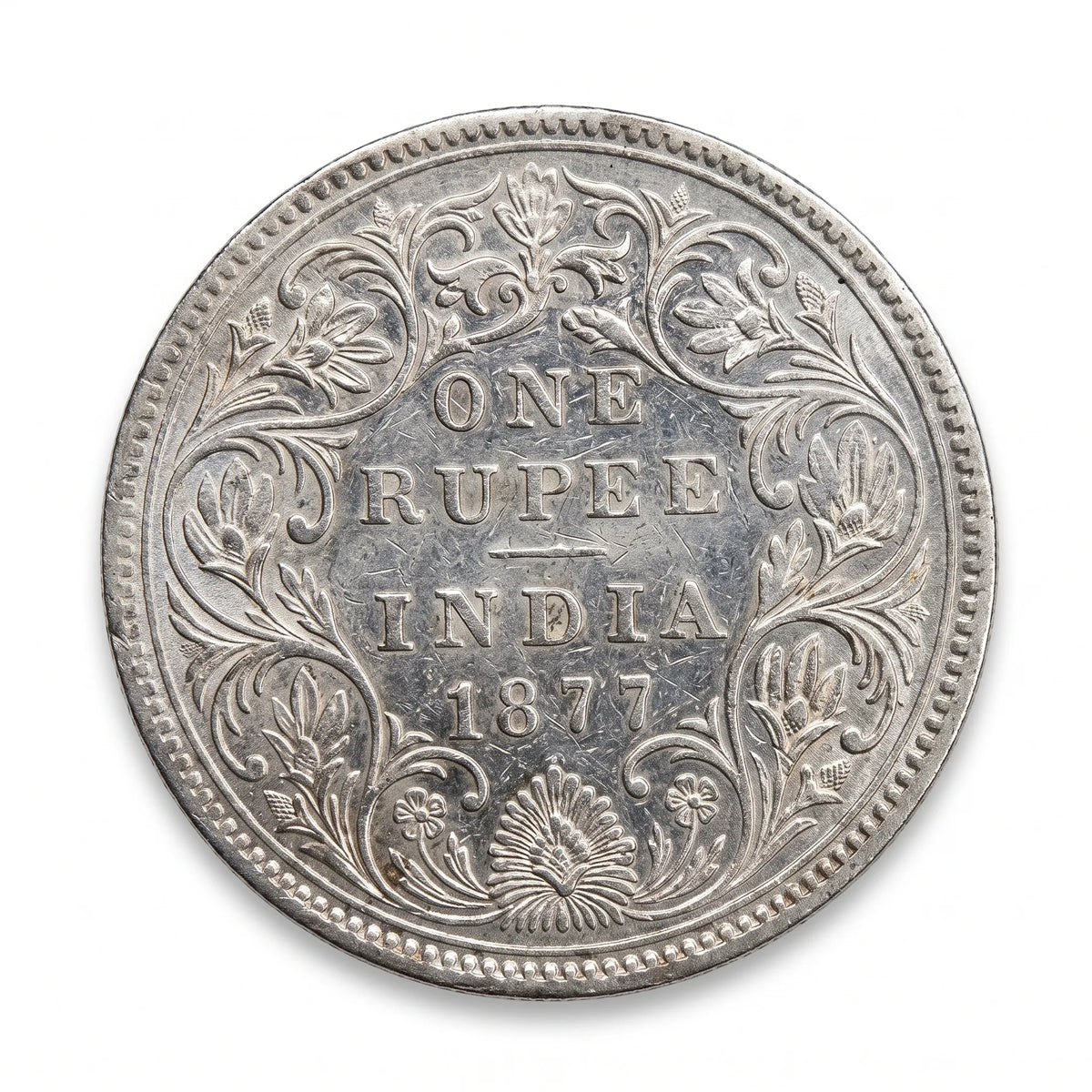 Vintage British India 1 Rupee Silver Coin – Queen Victoria Empress