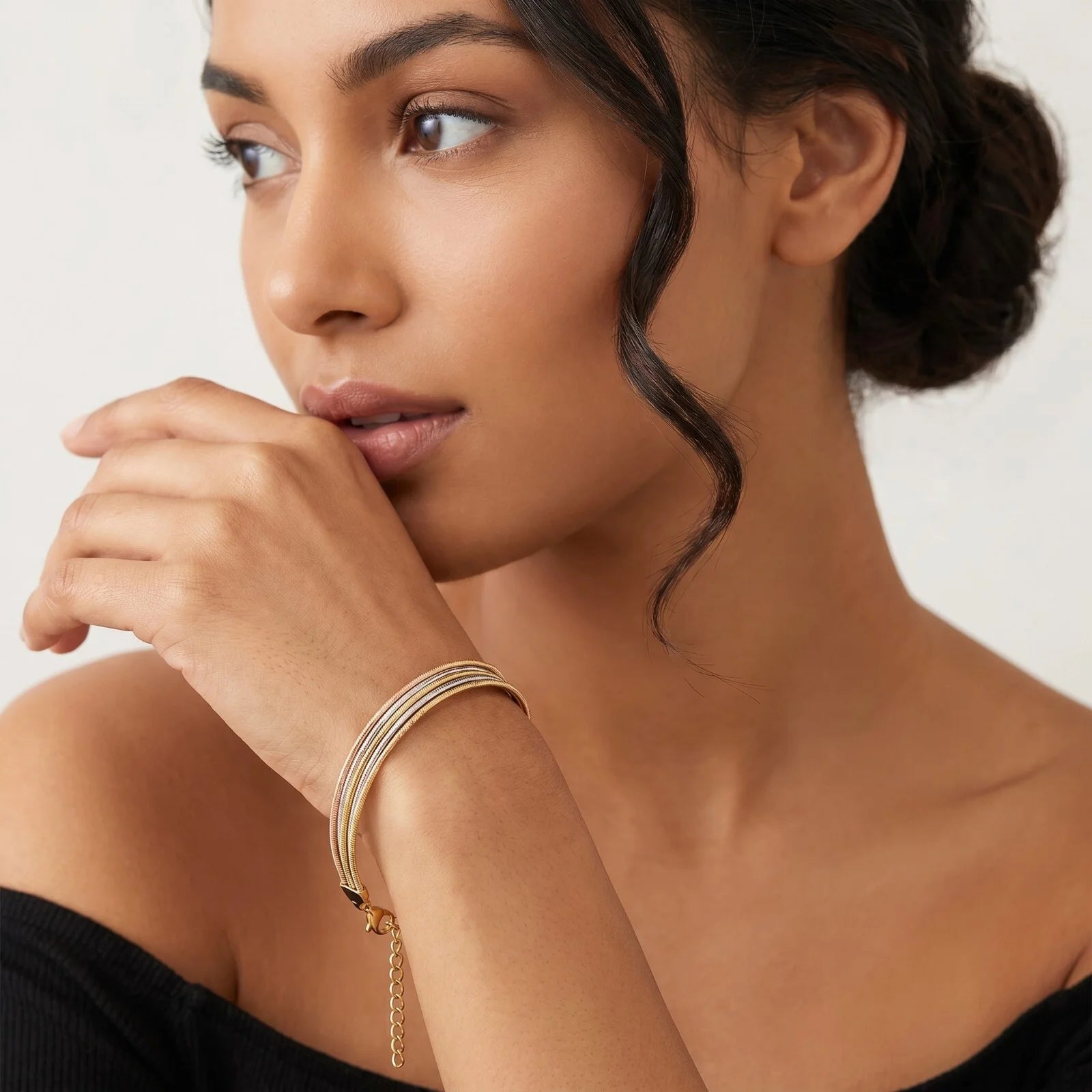 925 Silver Trinity Snake Chain Bracelet