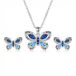 Butterfly 925 Sterling Silver Pendant Set for Women