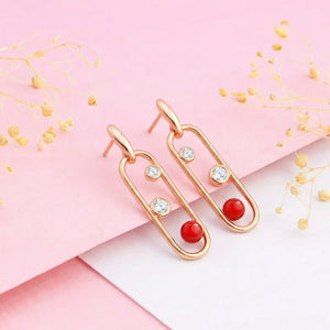 Luma Rose Gold Plated Silver Drop Earrings for Women