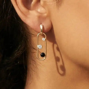 Luma Drop Silver Earrings for Women Close-Up Gold