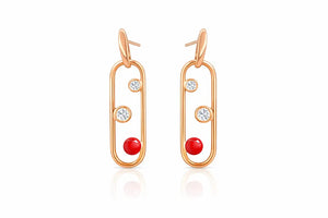 Luma 925 Silver Rose Gold Plated Drop Earrings for Women