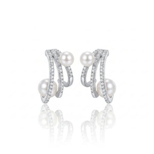sterling silver pearl earrings