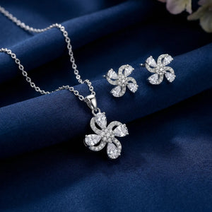 Serena Petal Silver Pendant Set for Women