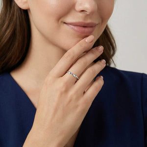 925 Sterling Silver Wave Ring on Model