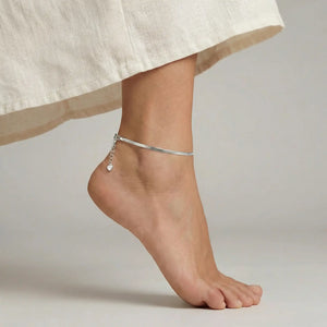 Bareline Sterling Silver Chain Anklet for Women