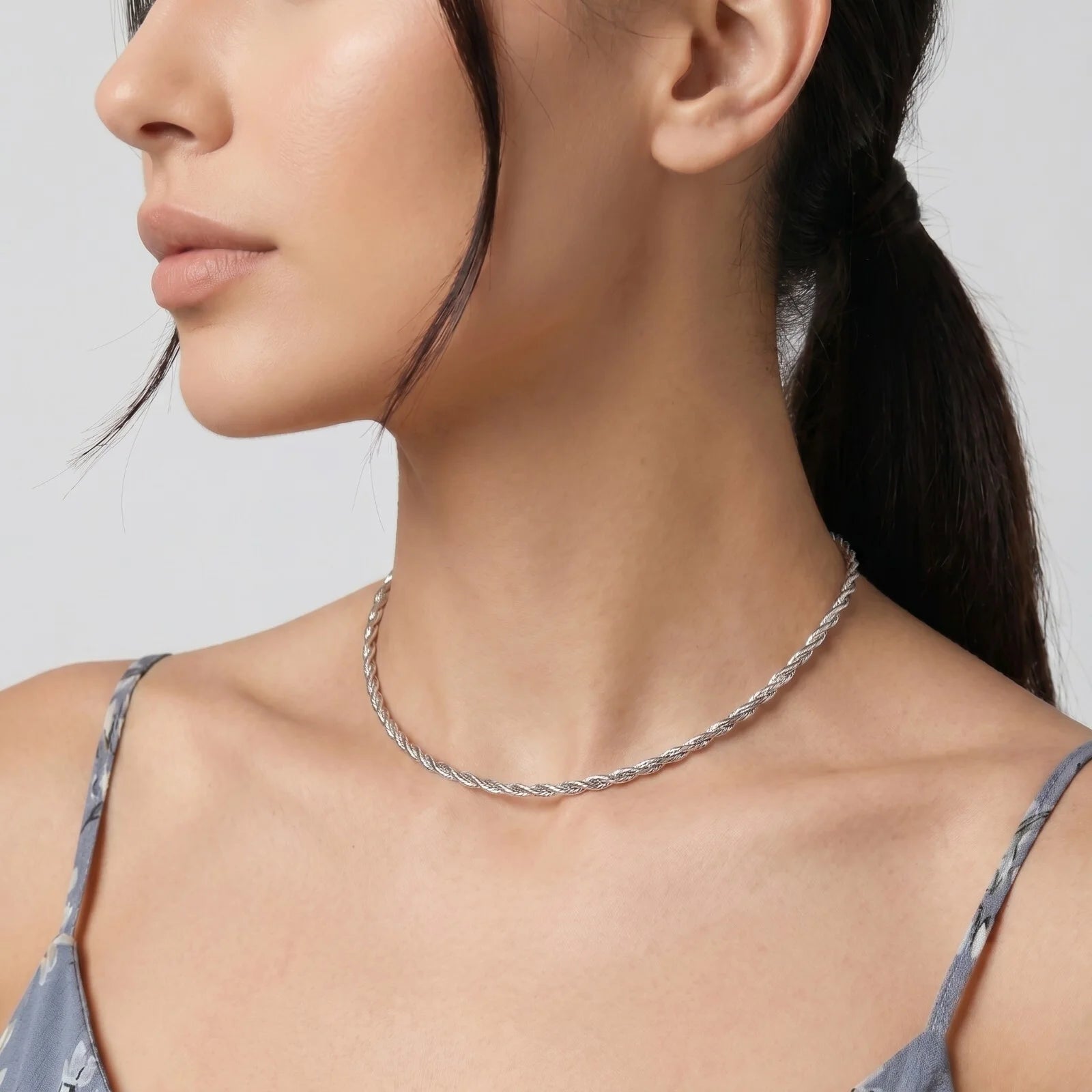 925 silver choker necklace