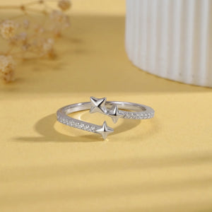 Trio Star Sterling Silver Ring