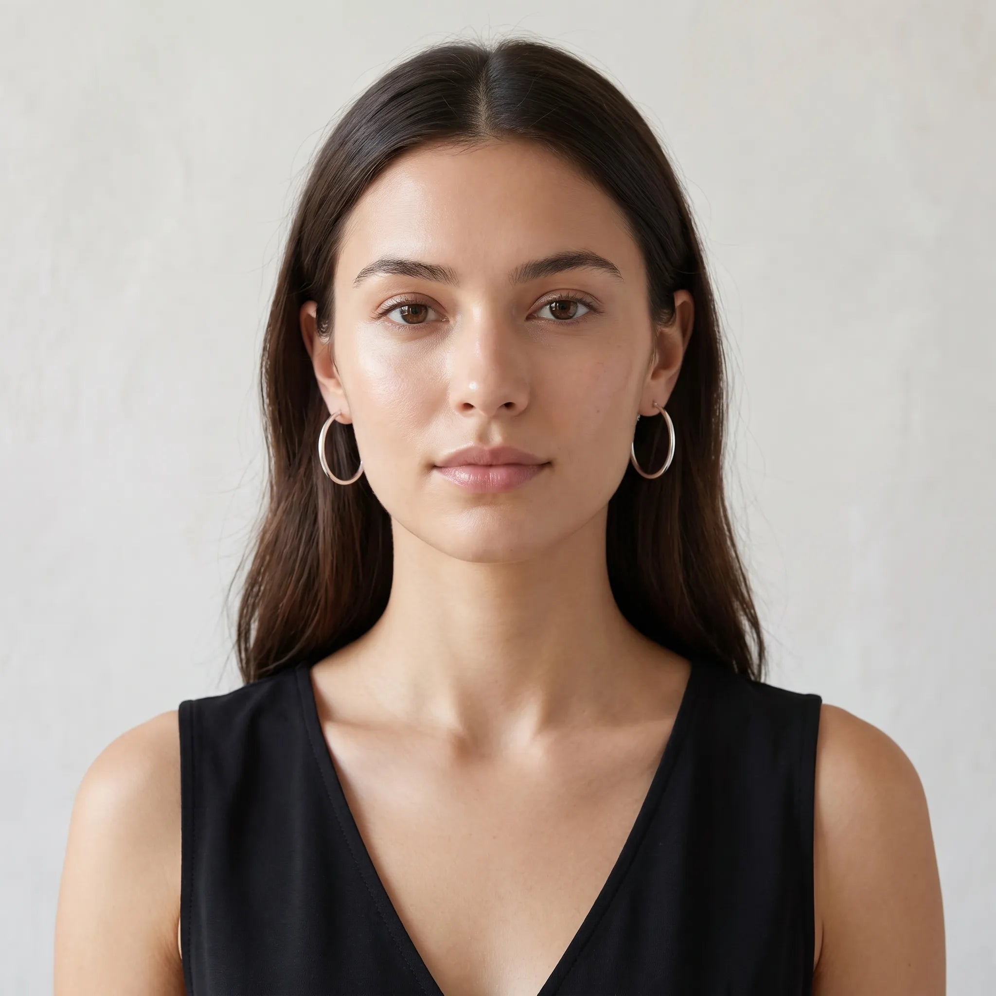 925 Silver Medium Classic Hoop Earrings