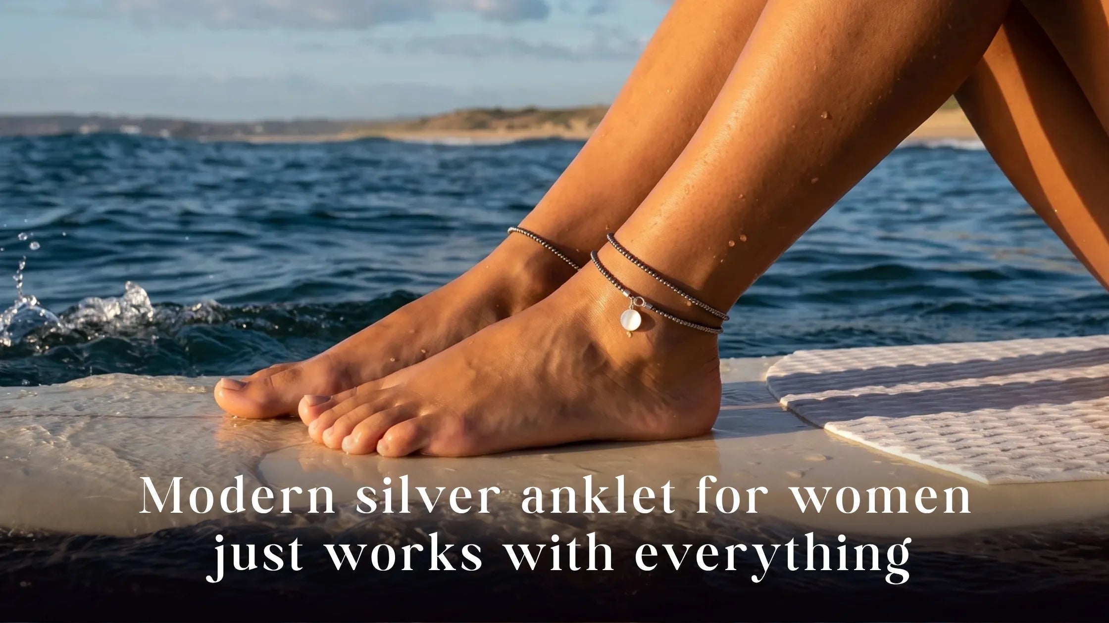 Modern silver anklet for women just works with everything