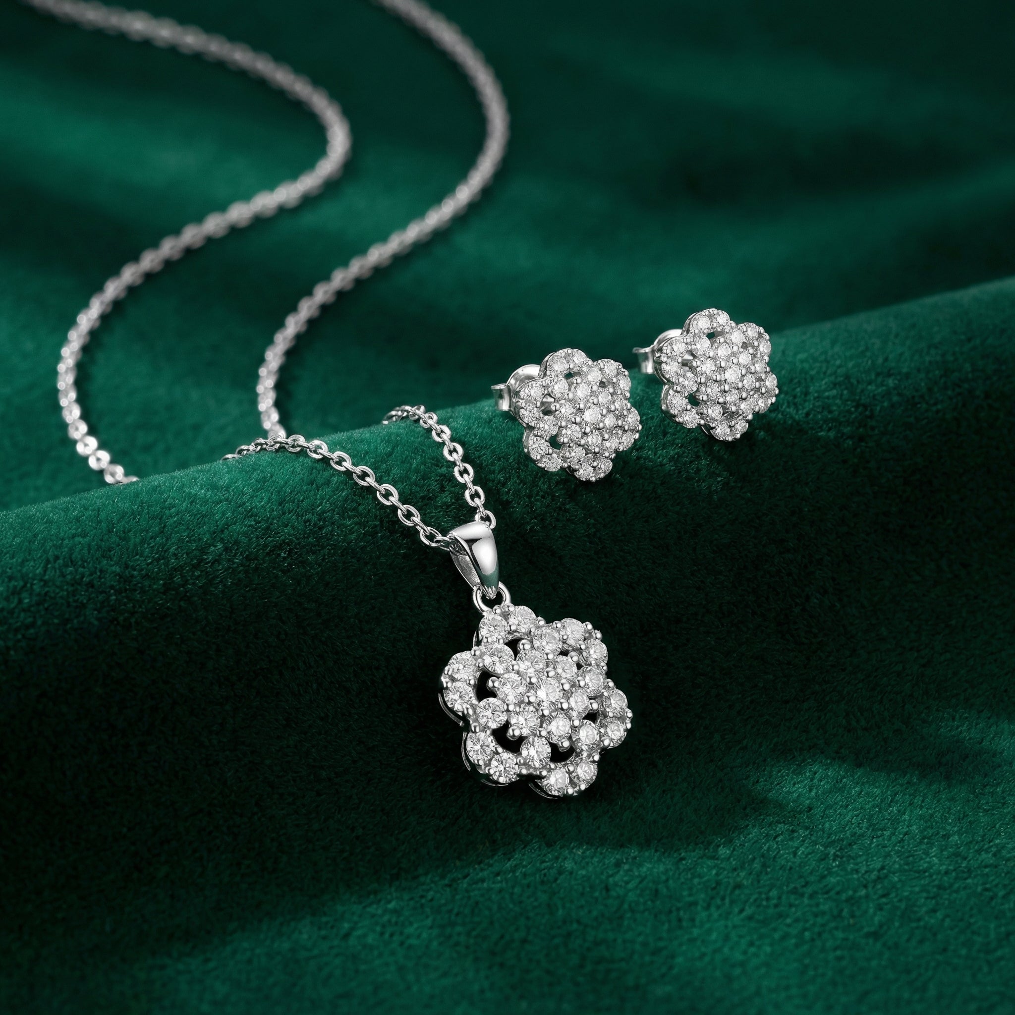 silver pendant set for women