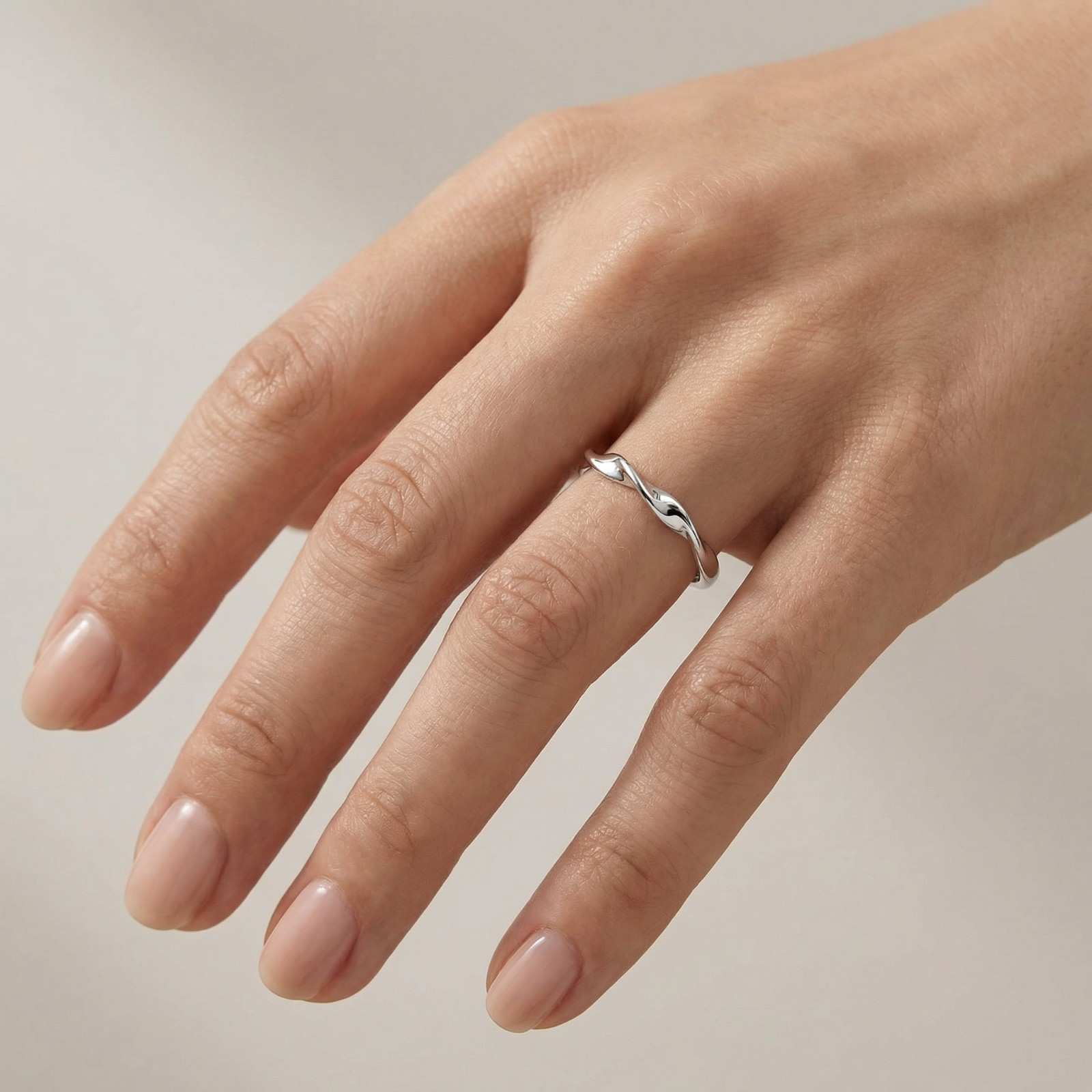Sterling Silver Wave Ring for Women