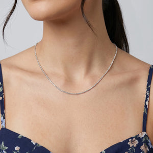 925 Sterling Silver Box Chain Necklace Close-Up
