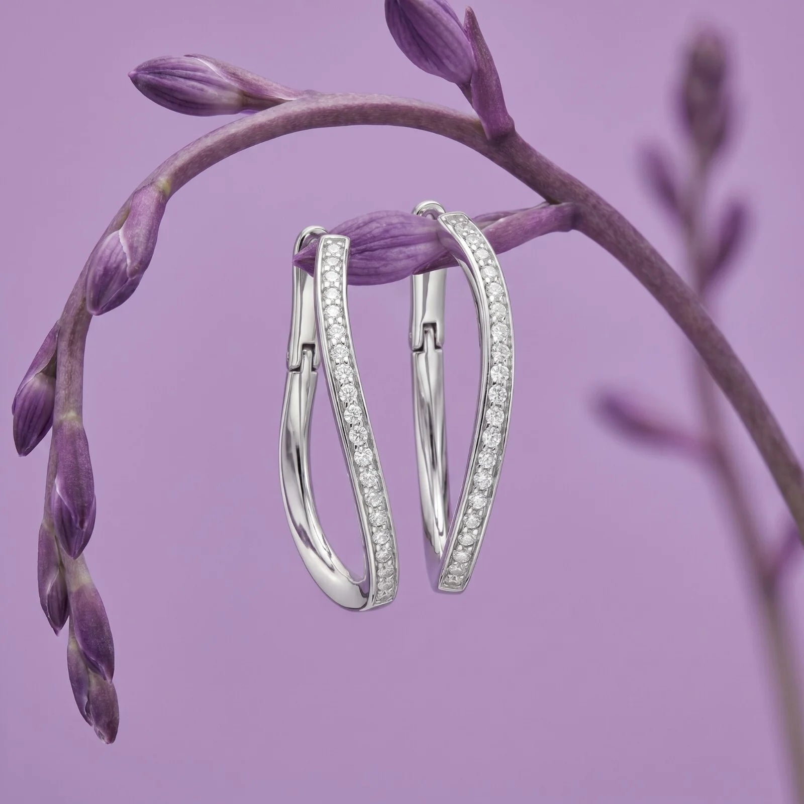 925 Silver Curved Hoop Earrings