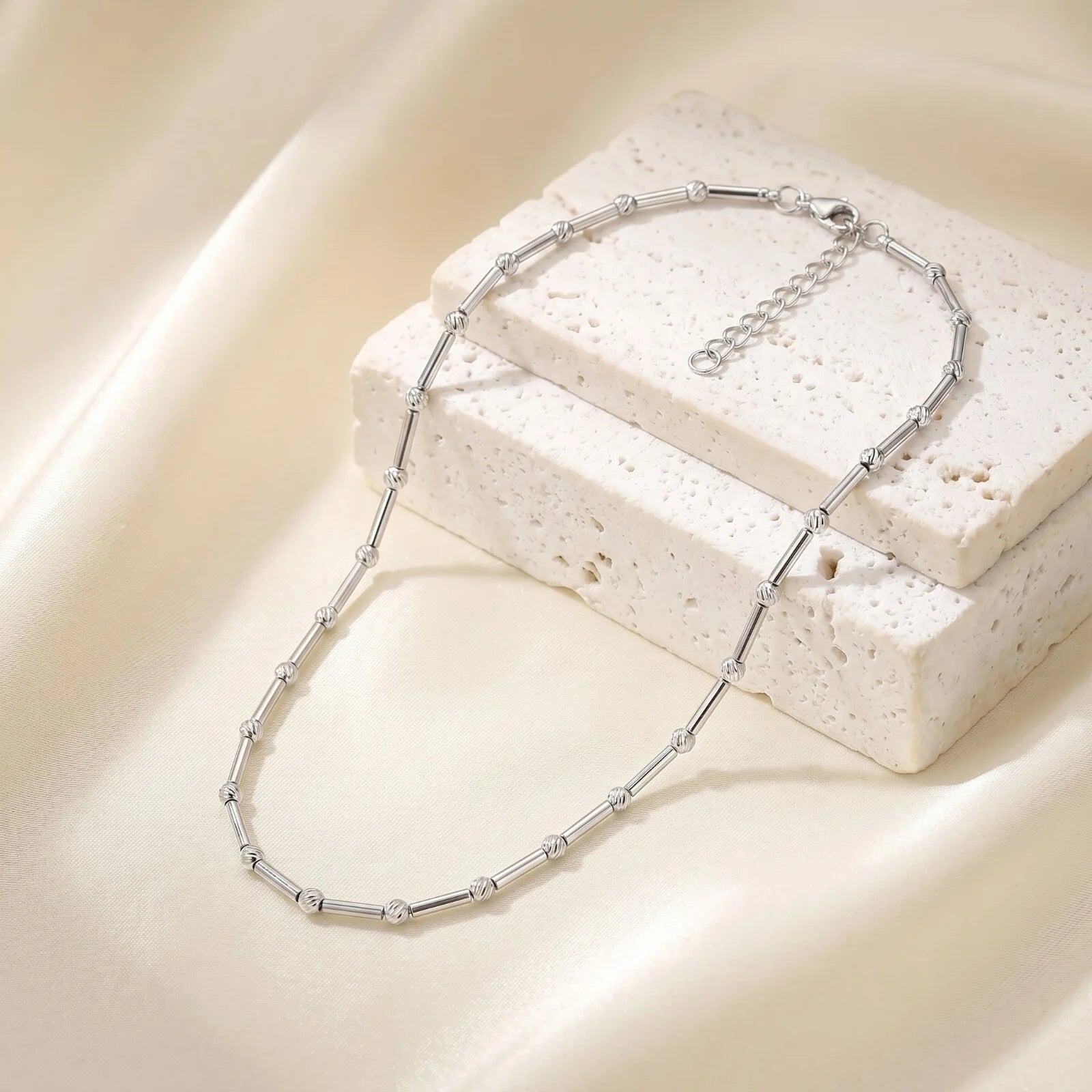 925 Silver Stellar Bead Chain Necklace