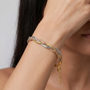 Silver Trinity Weave Bracelet for Women