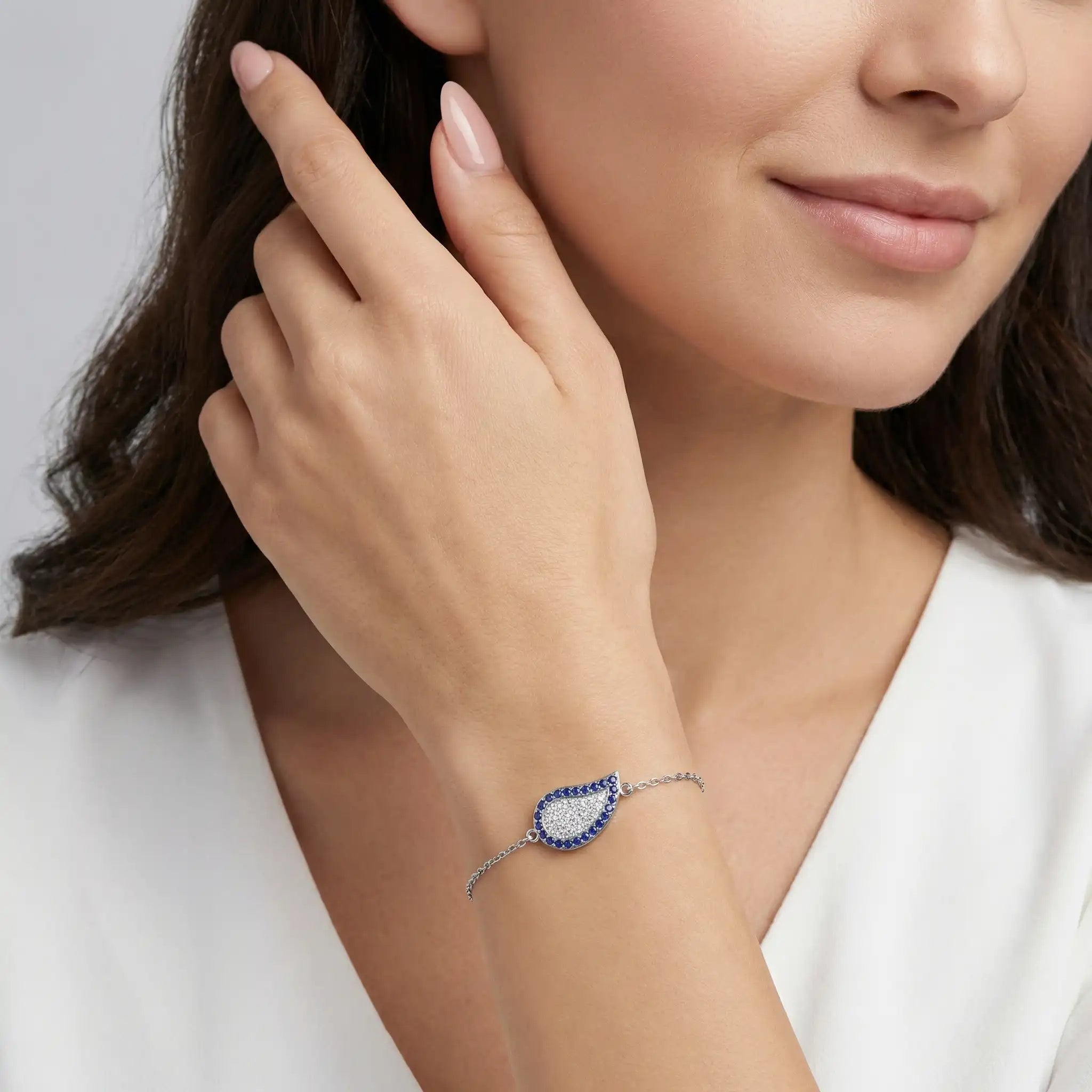 Elegant Silver Drop Chain Bracelet for Women