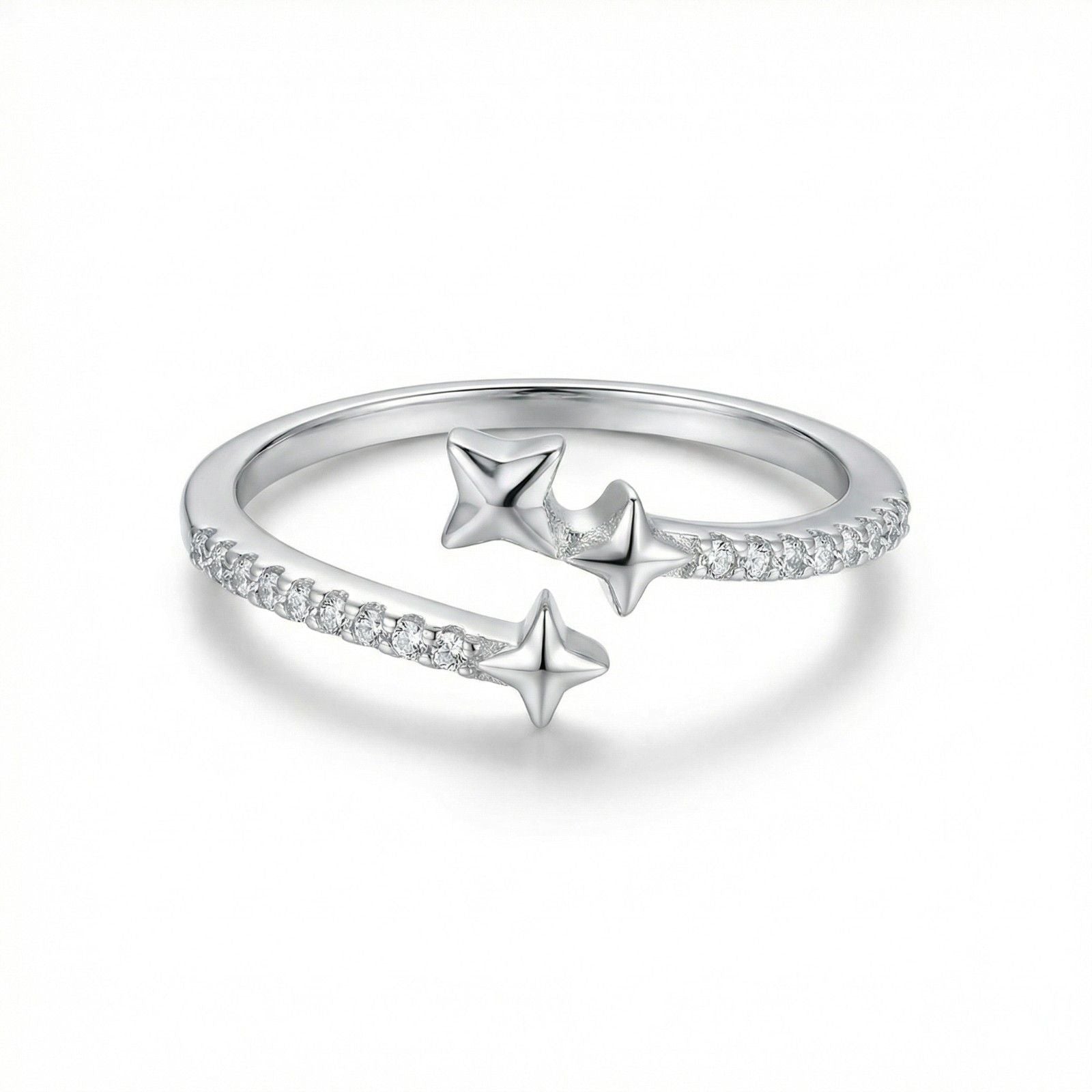 925 Sterling Silver Aster Trio Star Ring