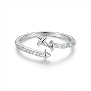 925 Sterling Silver Aster Trio Star Ring