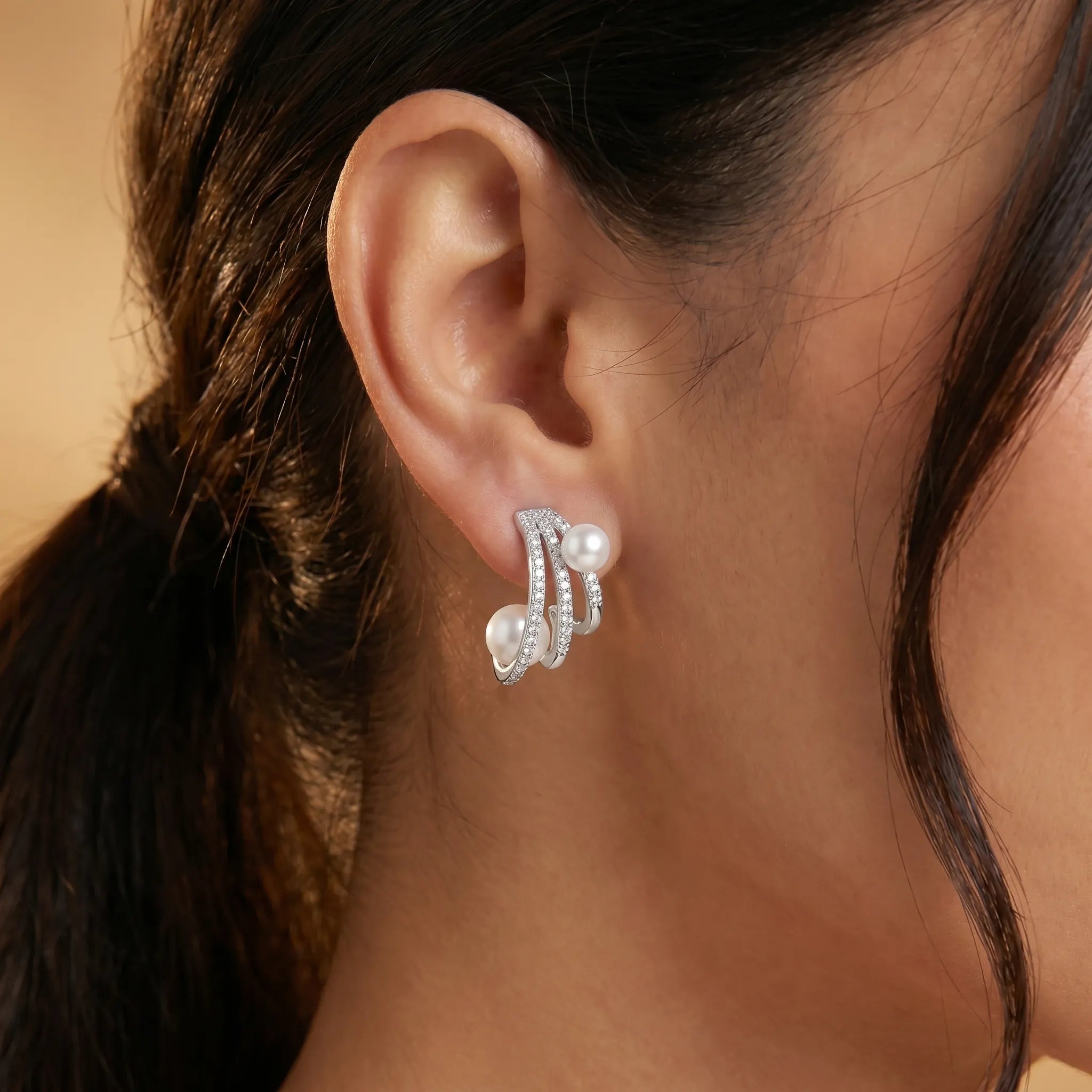 925 silver pearl earrings