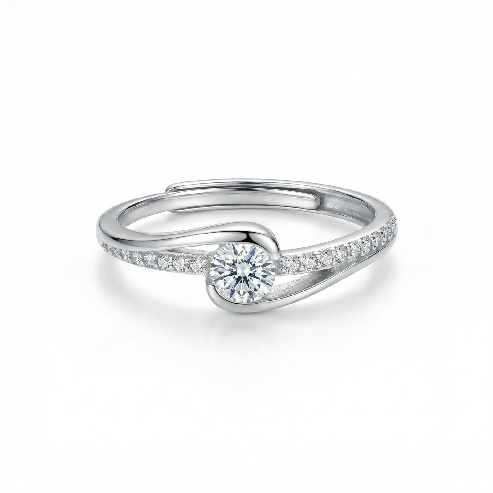 Elara Wrap 925 Sterling Silver Ring Front View
