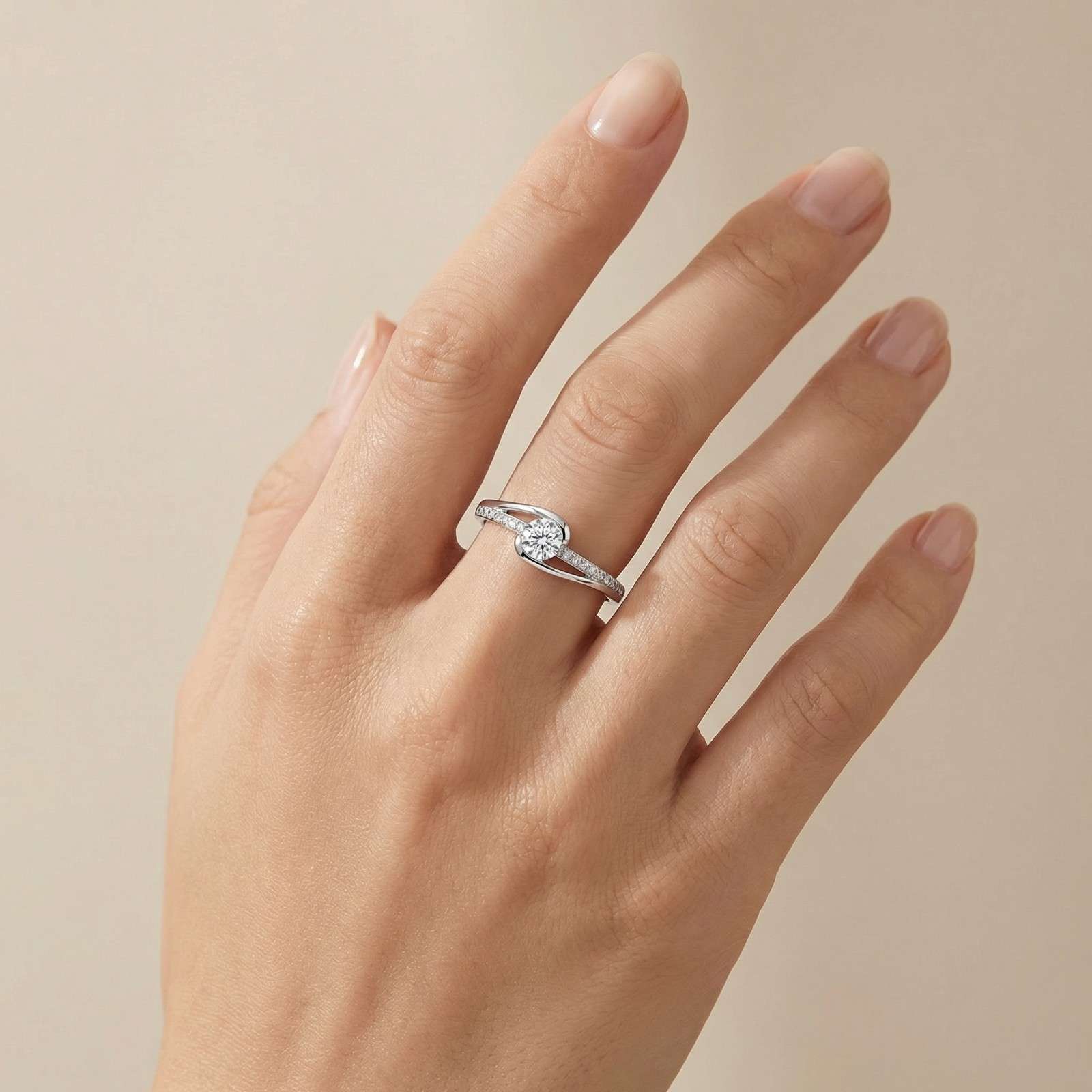 Elara Wrap 925 Sterling Silver Ring on Hand