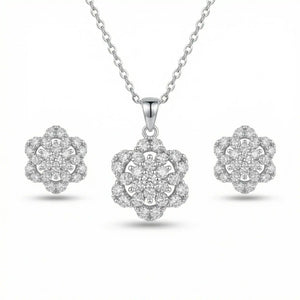 Elara Bloom 925 Sterling Silver Pendant Set for Women
