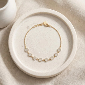 Gold Plated Floral Radiance Bracelet Close-Up