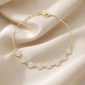 Gold Plated Floral Radiance Bracelet Flat Lay