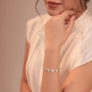 Gold Plated Floral Radiance Bracelet Styling Shot