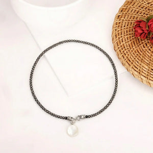 Pearl Charm 925 Silver Anklet