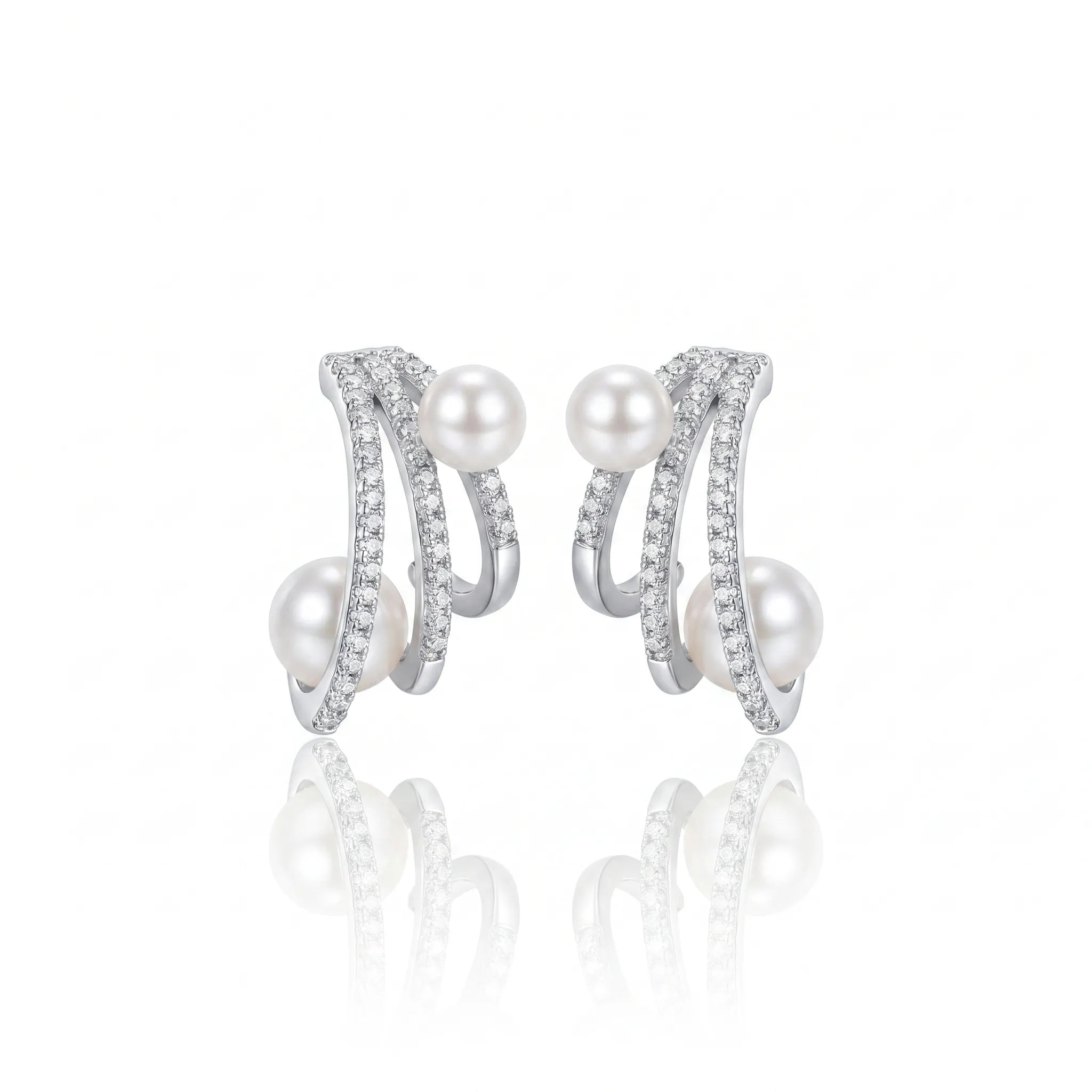 sterling silver pearl earrings