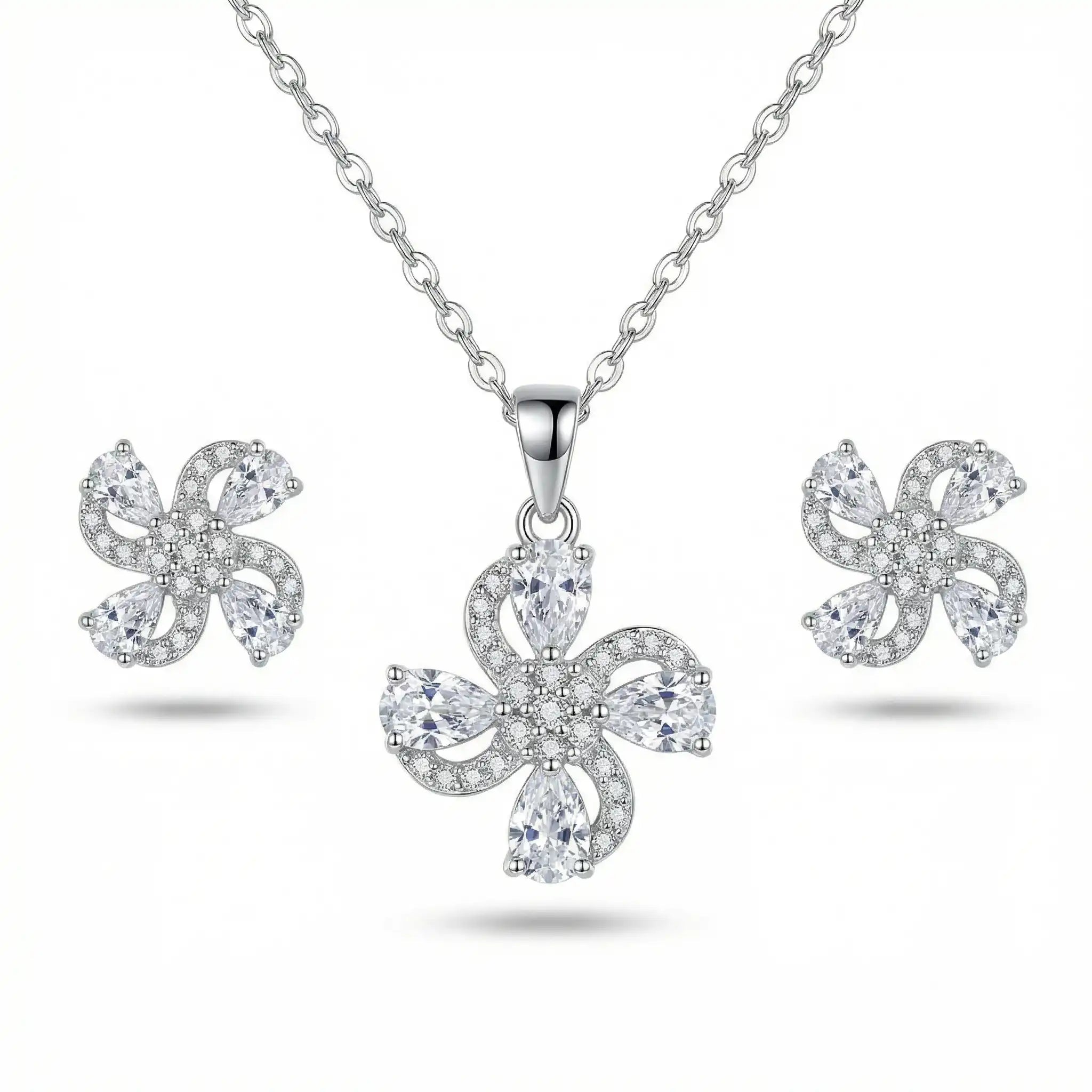 Serena Petal 925 Sterling Silver Pendant Set for Women
