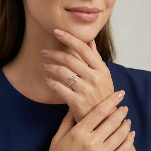 925 Sterling Silver Aster Trio Star Ring on Model 