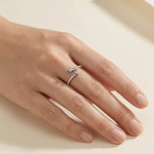 Silver Aster Trio Star Ring for Women