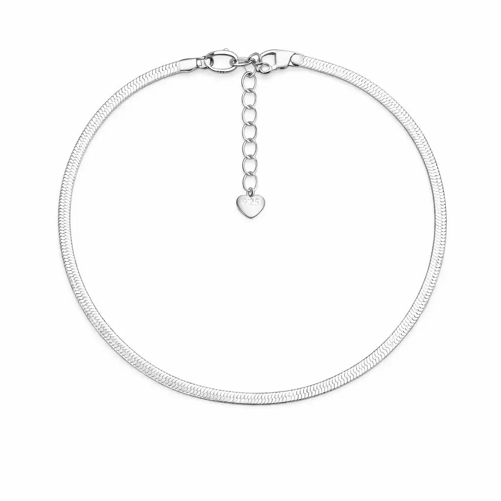 Silver Bareline Chain Anklet