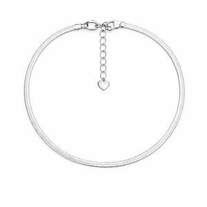 Silver Bareline Chain Anklet