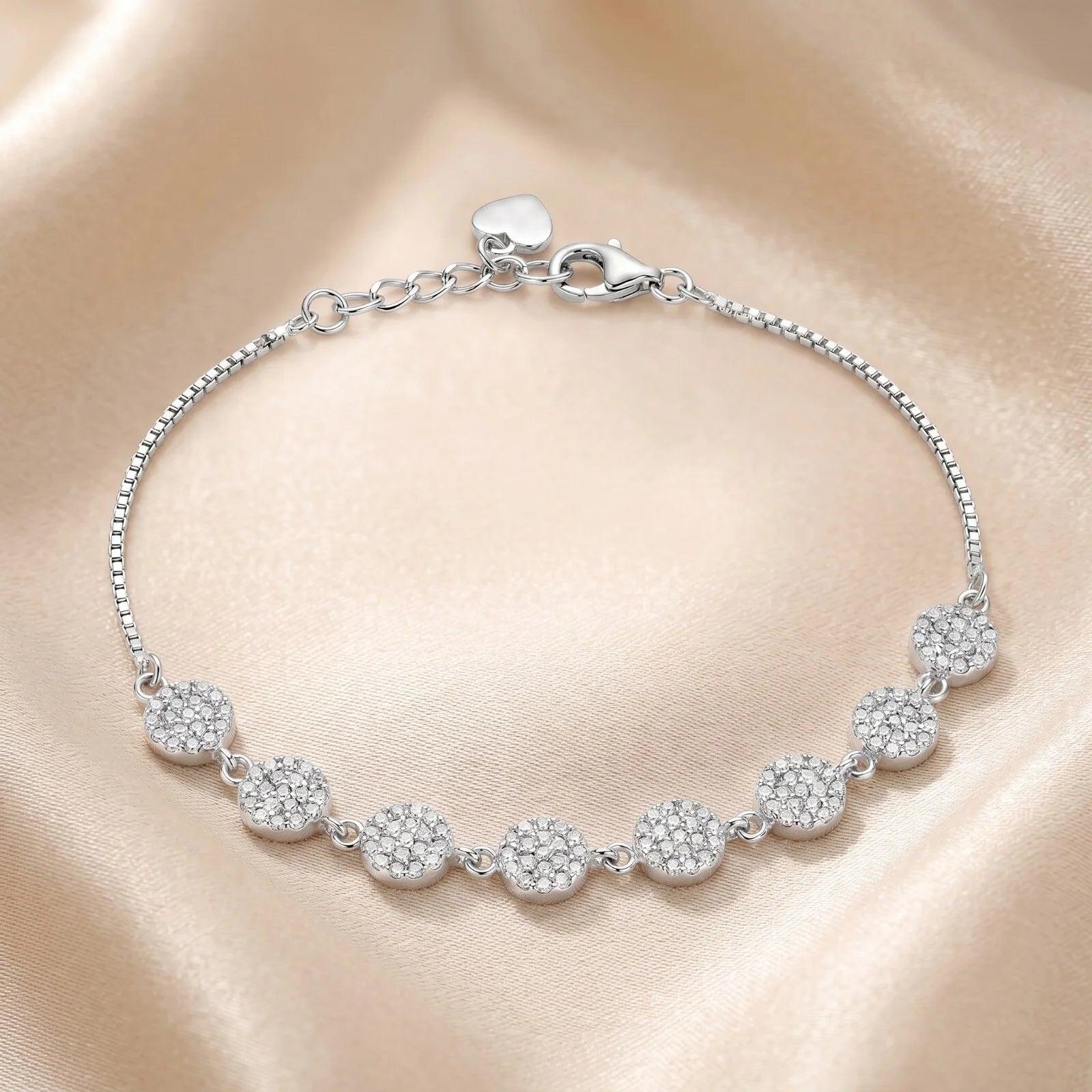 Silver Floral Radiance Bracelet Flat Lay