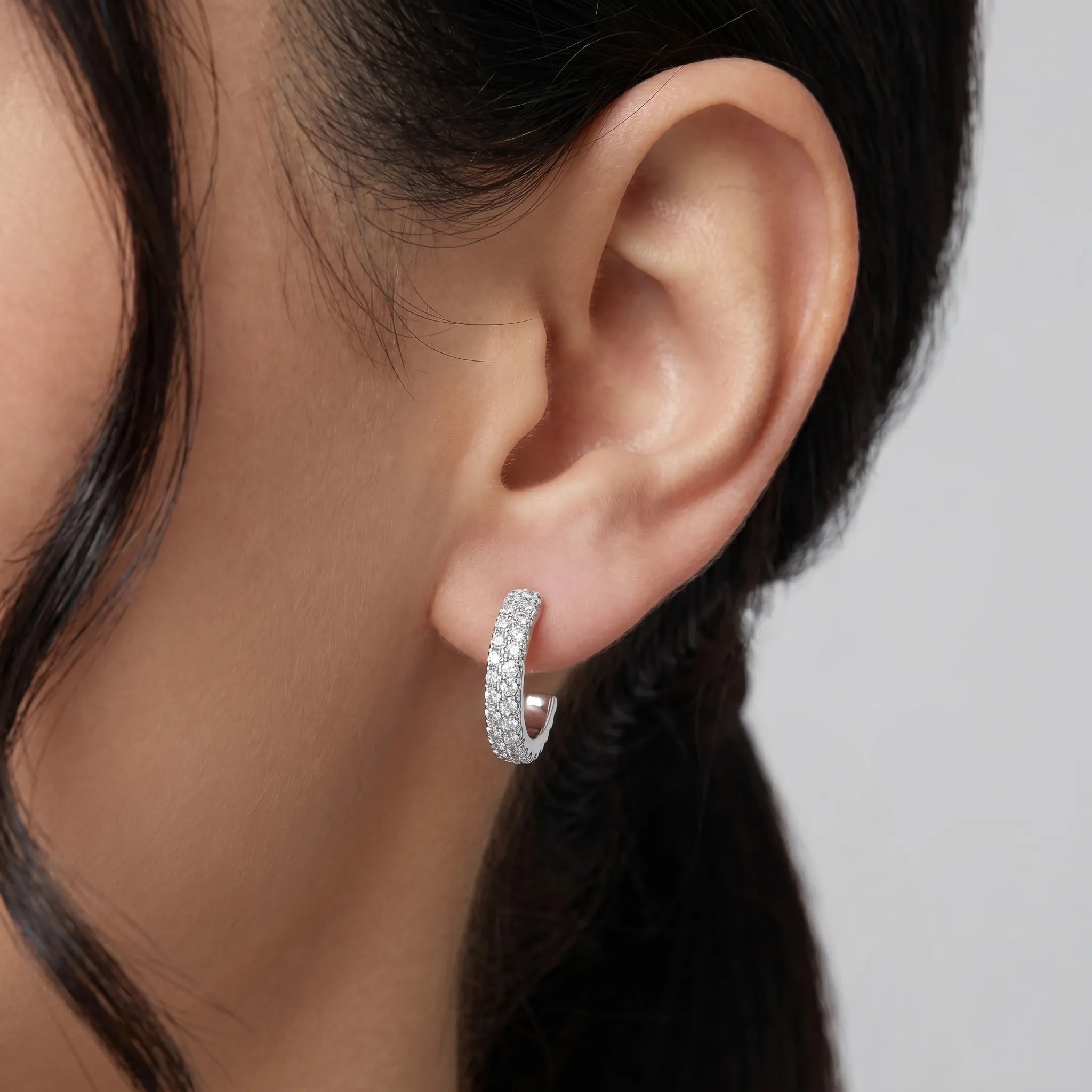 silver sparkle hoop earrings