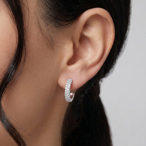silver sparkle hoop earrings