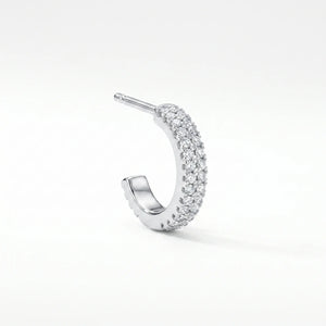 925 Sterling Silver Sparkle Hoop Earring Detail Close-Up