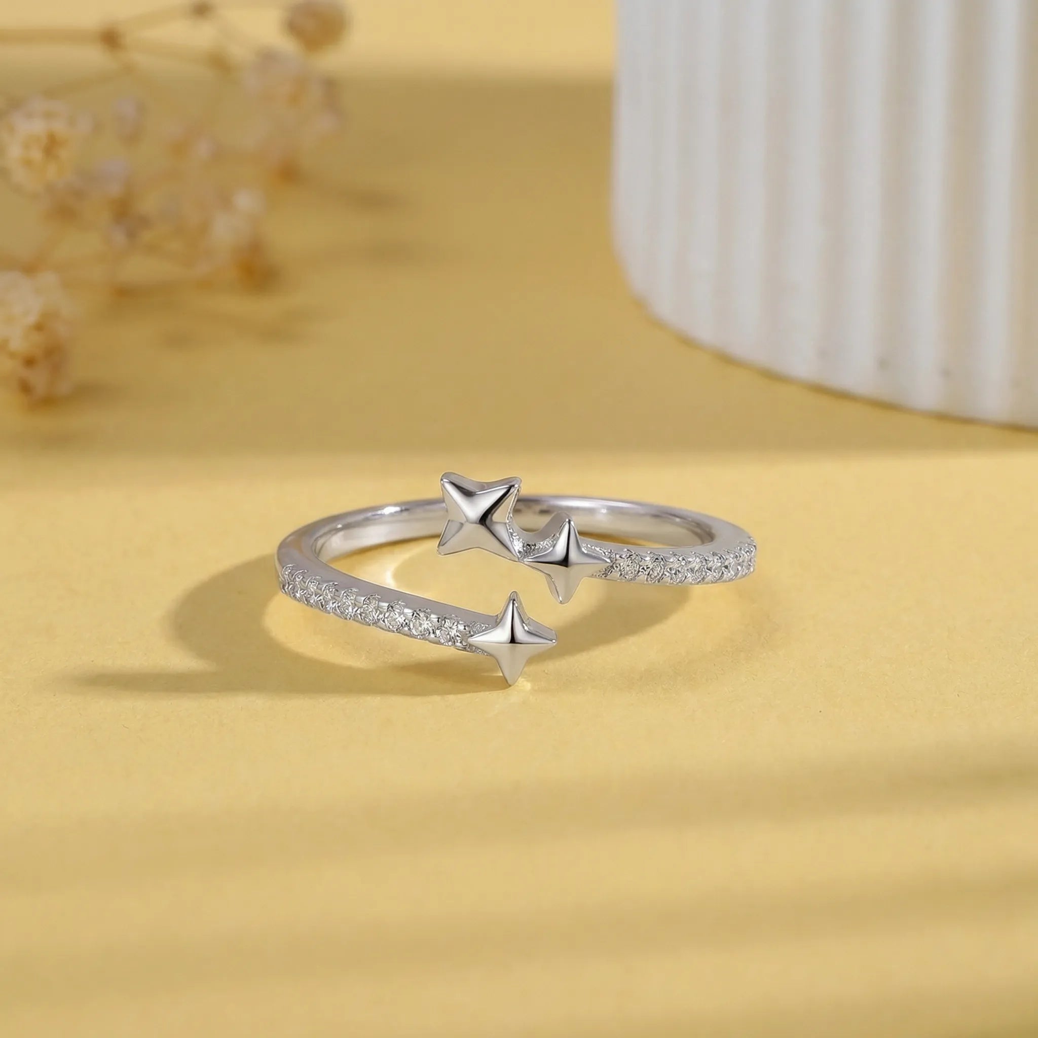 Aster Trio Star Ring in 925 Sterling Silver | Aurakriti