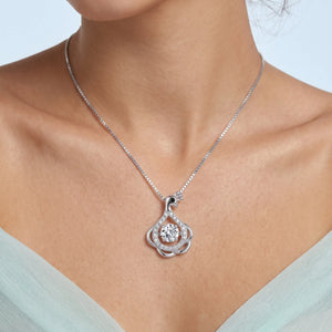 Silver Dancing Peacock Pendant Necklace Close-Up