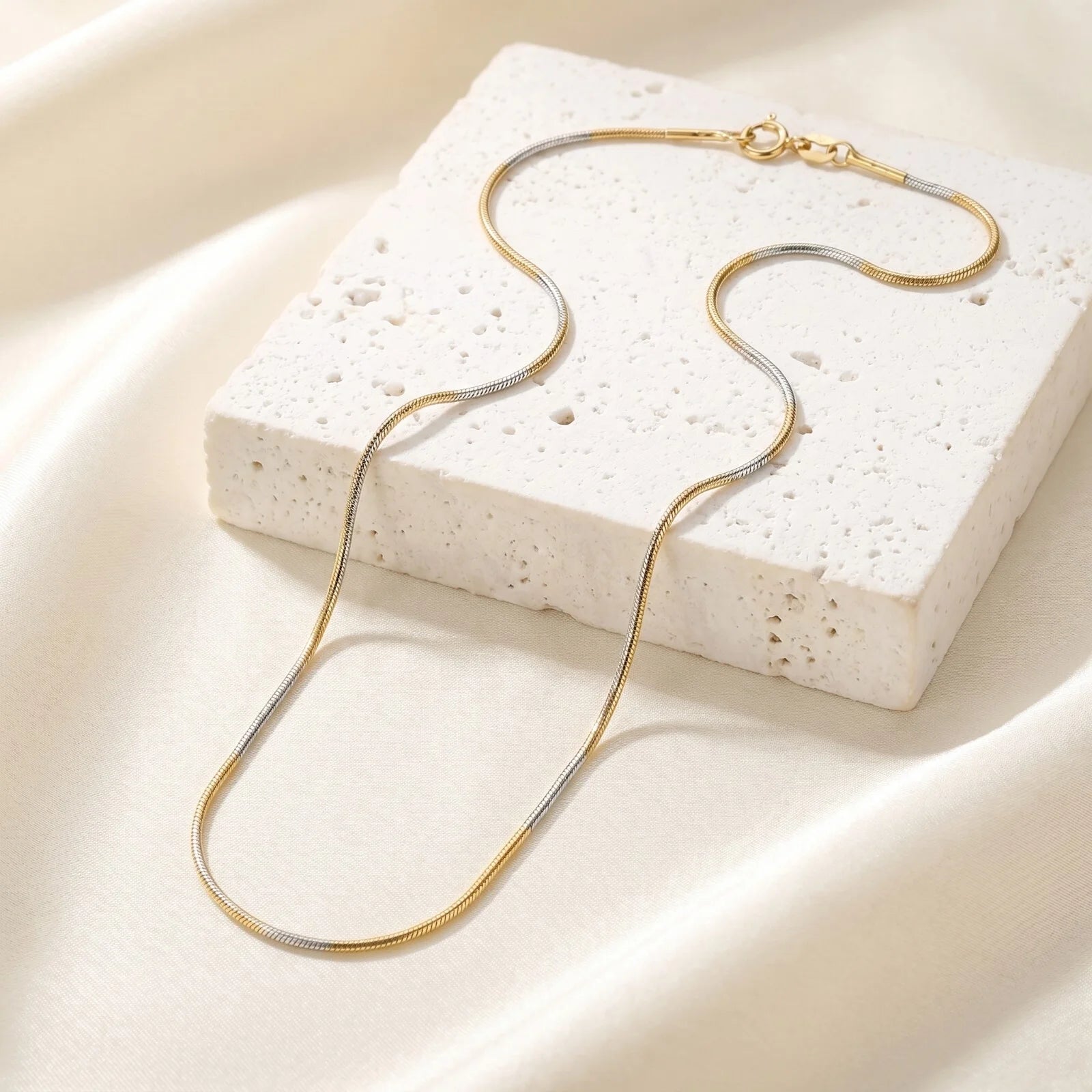 925 Silver Two Tone Snake Chain