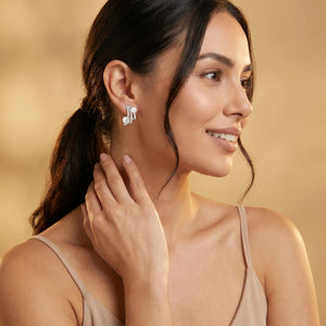 pearl hoop earrings silver