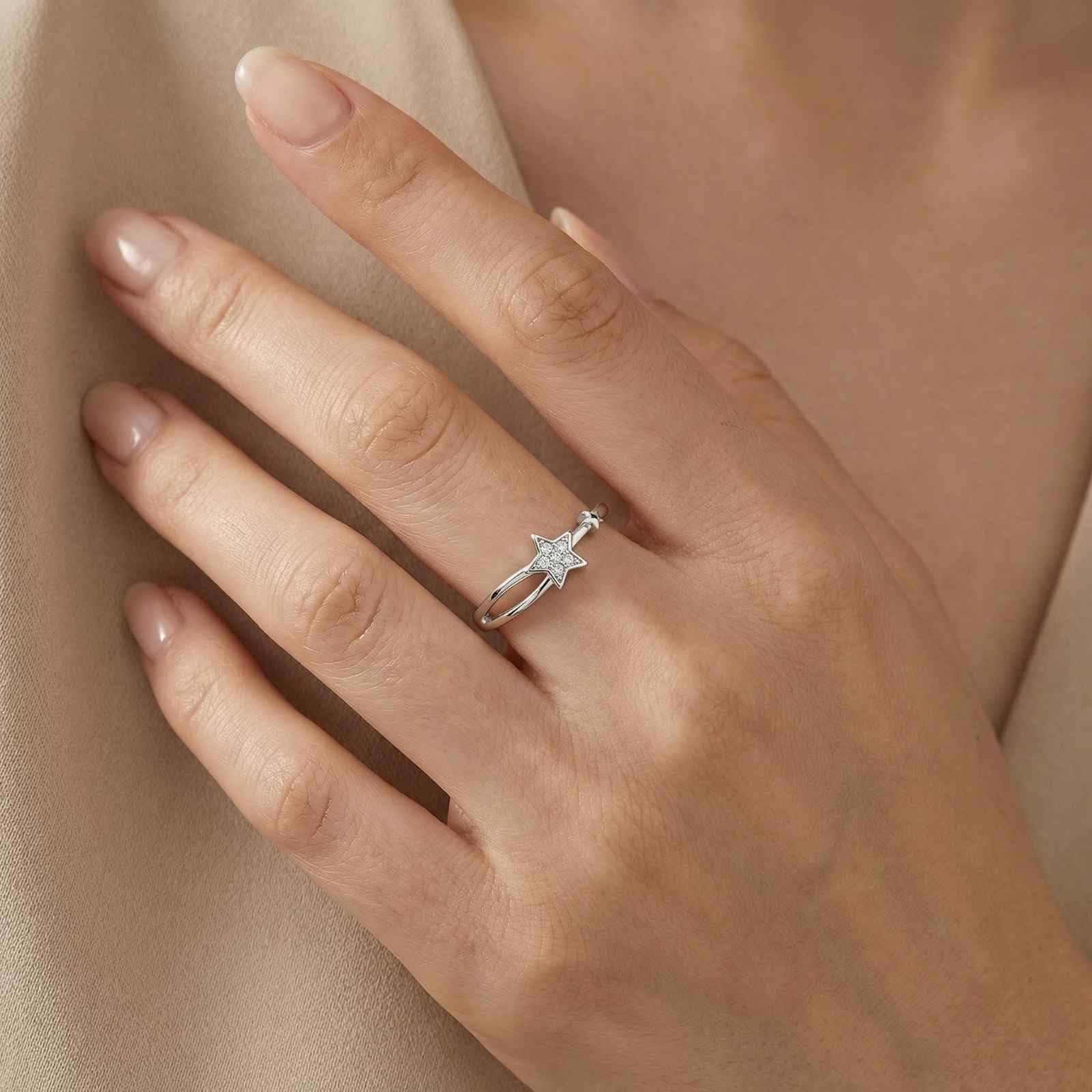 Lumina Star 925 Sterling Silver Ring on Hand