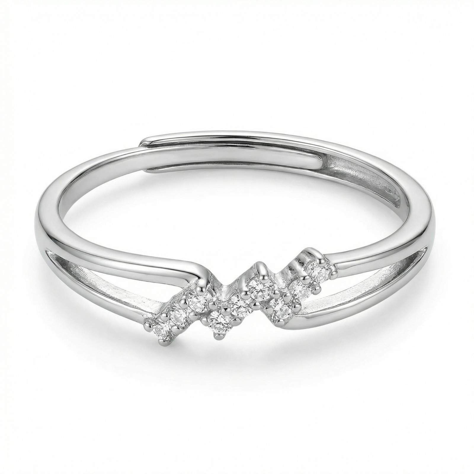 Lumina Wave 925 Sterling Silver Ring Front View