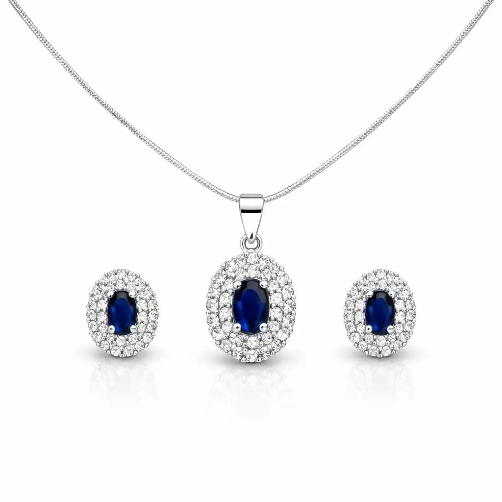 silver pendant set for women
